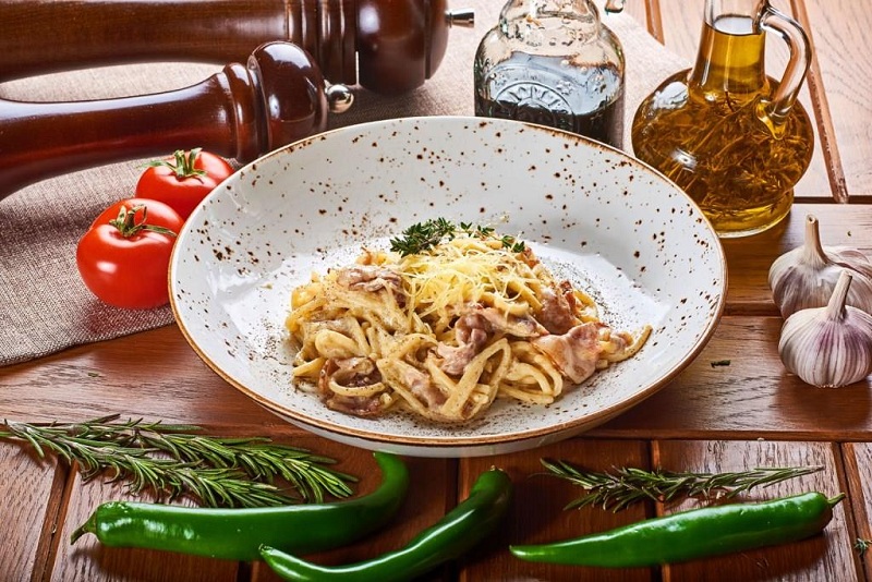 Pasta Carbonara With Mushrooms